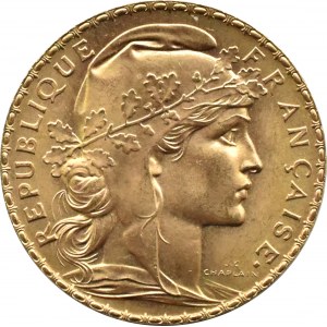 France, Republic, Rooster, 20 francs 1909, Paris, UNC