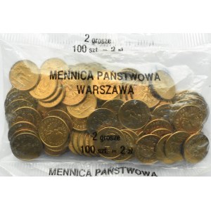 Poland, Third Republic, 2 pennies 1992, Warsaw, bank bag