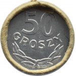 Polska, PRL, 50 groszy 1987, Warszawa, rolka bankowa, UNC