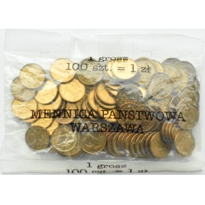 Poland, Third Republic, 1 penny 1991, bank mint bag