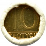 Polska, PRL, 10 złotych 1989(90), Warszawa, rolka bankowa, UNC