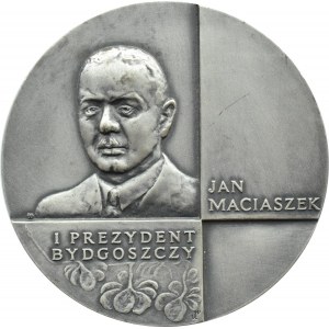 Poland, Medal, Jan Maciaszek - First President of Bydgoszcz - silver bronze