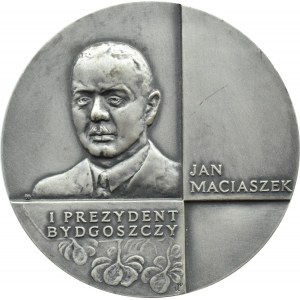 Polen, Medaille, Jan Maciaszek - Erster Präsident von Bydgoszcz - Silber-Bronze