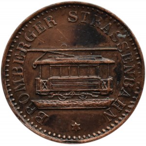 Bromberg/Bydgoszcz, Schüler Marke, streetcar token for students, copper, very rare RRR!