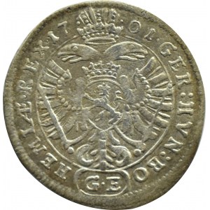 Austria, Leopold I, 3 krajcary 1701 GE, Praga