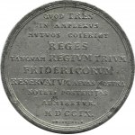 August III Sas, medal 1709 Zjazd trzech władców kopia w cynie, Drezno