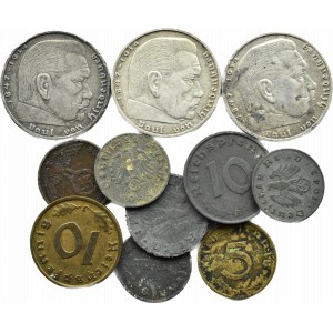 Germany, Third Reich, coin lot 1937-44, various mints