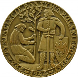 Polen, Medaille zum 1000-jährigen Bestehen des polnischen Staates 966-1966, entworfen von W. Kowalik