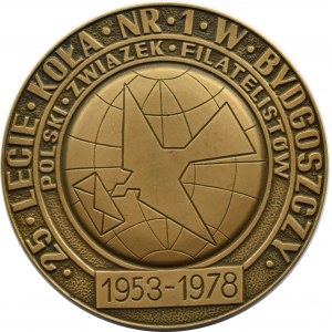 Polska, Medal Wystawa Filatelistyczna - 25-lecie koła nr. 1 w Bydgoszczy, 1978, Mennica Warszawska