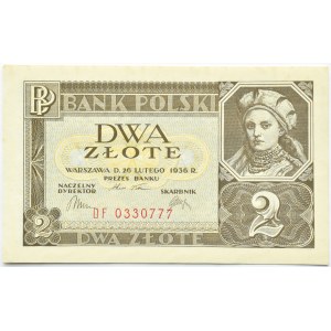 Polen, Zweite Republik Polen, 2 Zloty 1936, Serie DF, Warschau, UNC
