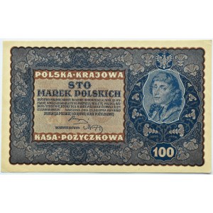 Polska, II RP, 100 marek 1919, IH seria N, Warszawa, UNC