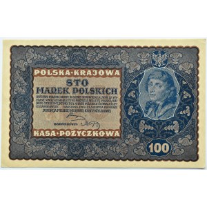 Poland, Second Republic, 100 marks 1919, IH series N, Warsaw, UNC
