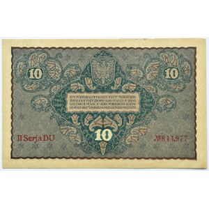 Polen, Zweite Republik, 10 Mark 1919, 2. Serie DU, Warschau, UNC