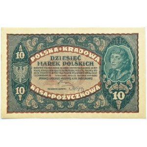 Poland, Second Republic, 10 marks 1919, 2nd series FD, Warsaw