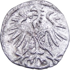 Zygmunt II August, denar 1553, Wilno, RZADKI i PIĘKNY