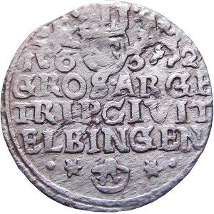 Okupacja szwedzka, Gustaw II Adolf, trojak 1632, Elbląg, NIEOPISANY