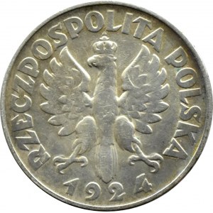 Polen, II RP, Kłosy, 2 Zloty 1924, Rückseite, Philadelphia
