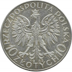 Polen, Zweite Republik, Kopf einer Frau, 10 Zloty 1932, Warschau