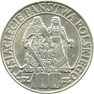 Polen, PRL, Mieszko und Dąbrówka, 100 Zloty 1966, Warschau, UNC
