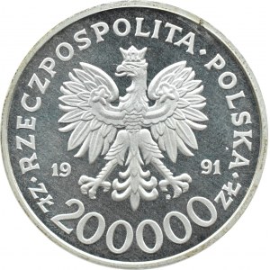 Poland, Third Republic, Anniversary of the 3rd of May Constitution, 200000 zloty 1991, Warsaw, UNC
