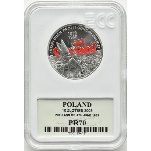Poland, Third Republic, PLN 10, 2008, Solidarity-Jan Paul II, Warsaw, GCN PR70