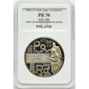 Polen, III RP, 20 Zloty 1998, Polon und Radium, Warschau, UNC