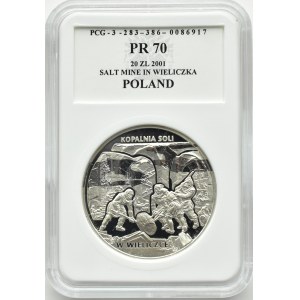 Polen, III RP, 20 Zloty 2001, Wieliczka, Warschau, UNC