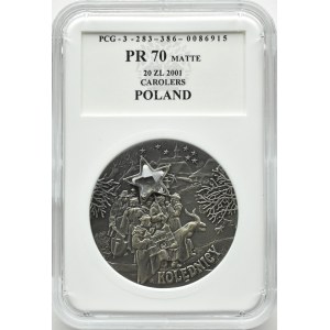 Polen, III RP, 20 Zloty 2001, Carol Singers, Warschau, UNC