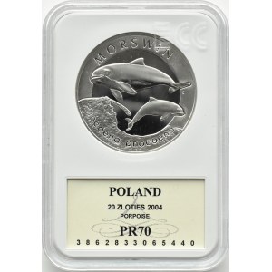Poland, III RP, 20 zloty 2004, Porpoise, Warsaw, UNC
