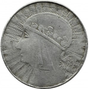 Polen, Zweite Republik, Kopf einer Frau, 5 Gold 1933, Zeitfälschung, Silber