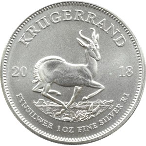 South Africa, Krugerrand 2018, silver ounce, UNC