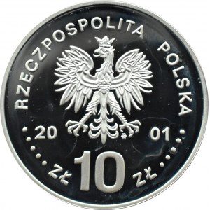 Polska, III RP, 10 złotych 2001, Jan III Sobieski - popiersie, Warszawa, UNC