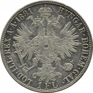 Austro-Węgry, Franciszek Józef I, 1 floren 1881, Wiedeń