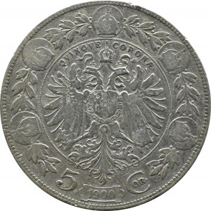 Austro-Węgry, Franciszek Józef I, 5 koron 1900, Wiedeń