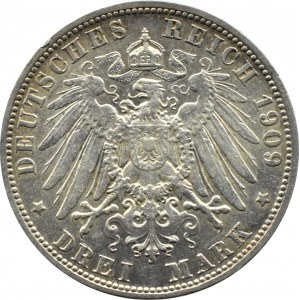 Deutschland, Bayern, Otto, 3 Mark 1909 D, München