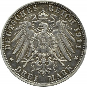 Deutschland, Bayern, Otto, 3 Mark 1911 D, München