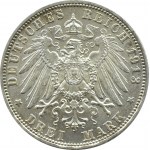 Niemcy, Bawaria, Otto, 3 marki 1913 D, Monachium, PIĘKNE