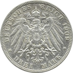 Niemcy, Hamburg, 3 marki 1909 J, Hamburg