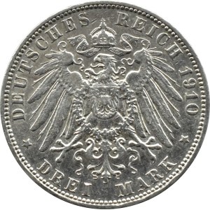 Niemcy, Hamburg, 3 marki 1910 J, Hamburg