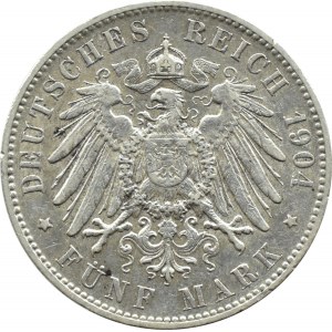 Germany, Hamburg, 5 marks 1904 J, Hamburg
