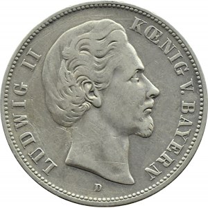 Deutschland, Bayern, Ludwig II, 5 Mark 1876 D, München