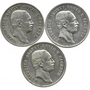 Deutschland, Sachsen, Friedrich August, Los 3 Mark 1910-1912 E, Muldenhütten