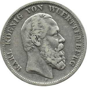 Niemcy, Wirtembergia, Karl, 5 marek 1876 F, Stuttgart