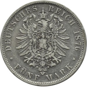 Niemcy, Wirtembergia, Karl, 5 marek 1876 F, Stuttgart