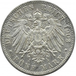 Niemcy, Wirtembergia, Wilhelm II, 5 marek 1903 F, Stuttgart