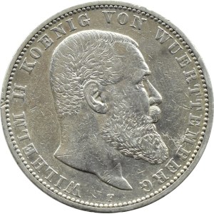 Niemcy, Wirtembergia, Wilhelm II, 5 marek 1904 F, Stuttgart