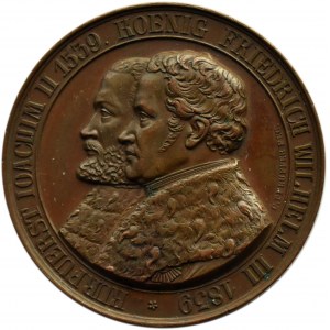 Niemcy, Brandenburgia, medal wybity z okazji 300. lecia reformacji w Brandenburgii (1539-1839), piękny!