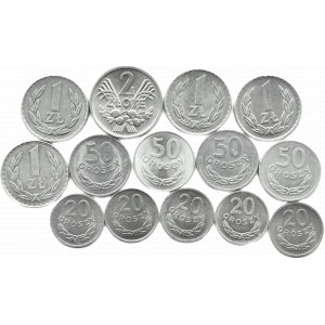 Polska, RP/PRL, lot 14 monet 1949-1975, Kremnica/Warszawa