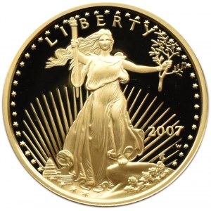 USA, 10 dolarów 2007, 1/4 uncji złota, proof, UNC