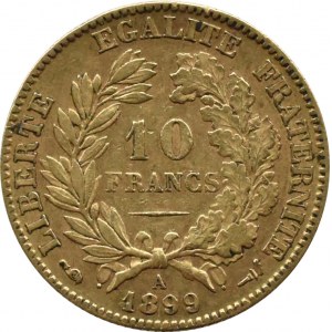 Frankreich, Ceres, 10 Francs 1899 A, Paris